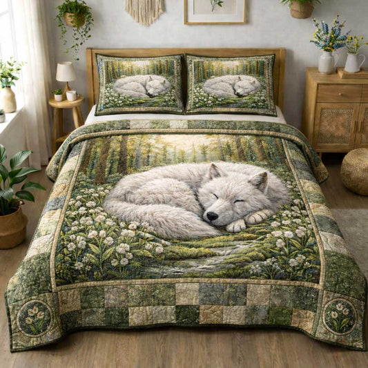 Timber Wolf 3-Piece Quilted Bedding Set GFTOMA10084
