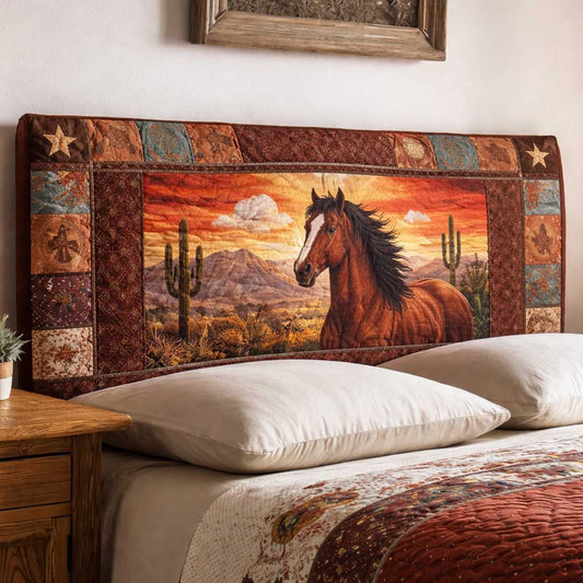 Prairie Horse Quilted Headboard Slipcover GFTOMA10096