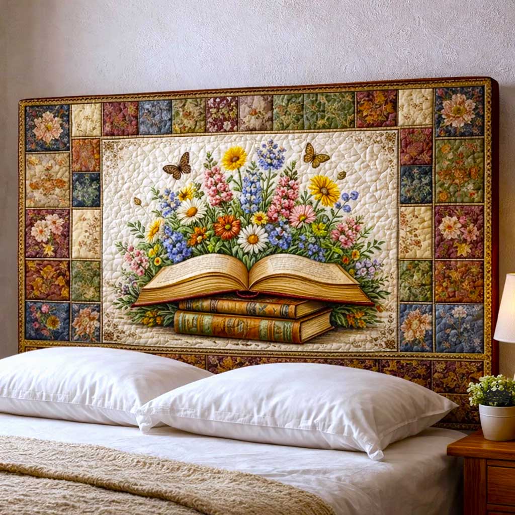Blooming Books Quilted Headboard Slipcover GFTOMA10102