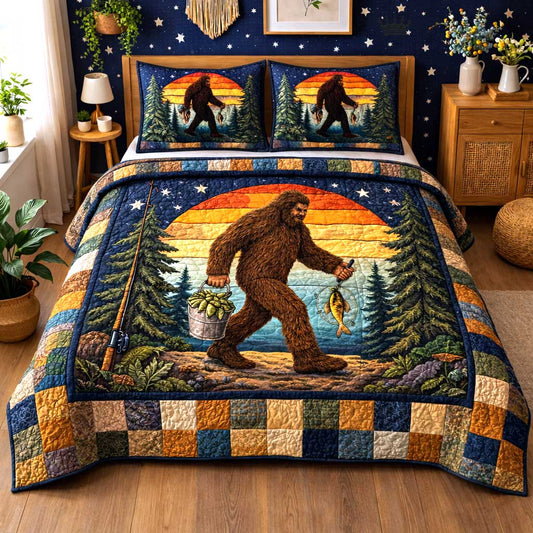 Lakeside Fishing 3-Piece Quilted Bedding Set GFTOMA10142