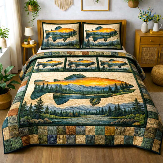 Rustic Angler 3-Piece Quilted Bedding Set GFTOMA10147