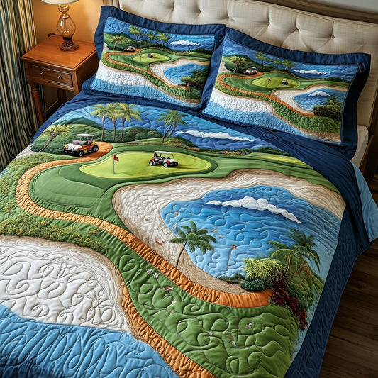 Golf Course Dream 3-Piece Quilted Bedding Set GFTOMA1015