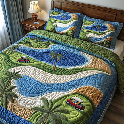 Golf Course Dream 3-Piece Quilted Bedding Set GFTOMA1017