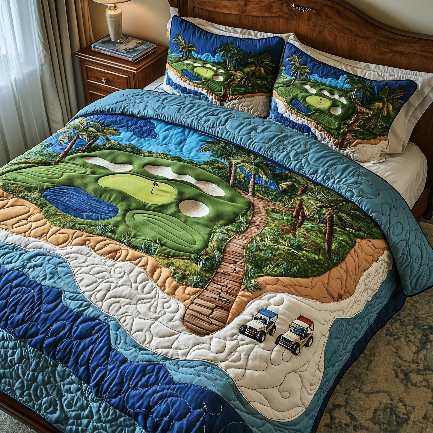 Golf Course Dream 3-Piece Quilted Bedding Set GFTOMA1018