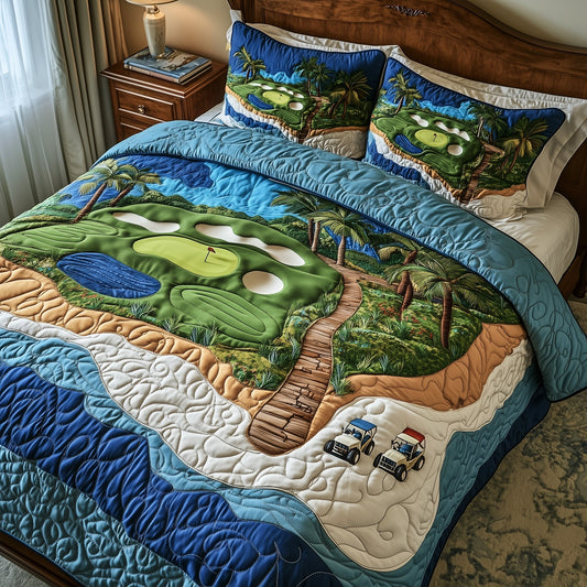 Golf Course Dream 3-Piece Quilted Bedding Set GFTOMA1018