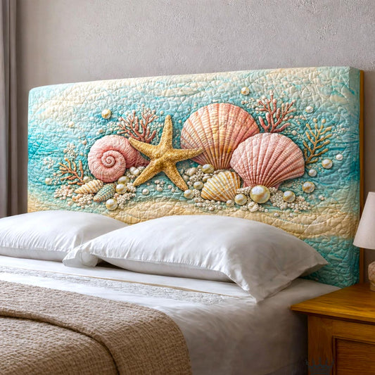Ocean Shells Quilted Headboard Slipcover GFTOMA10205