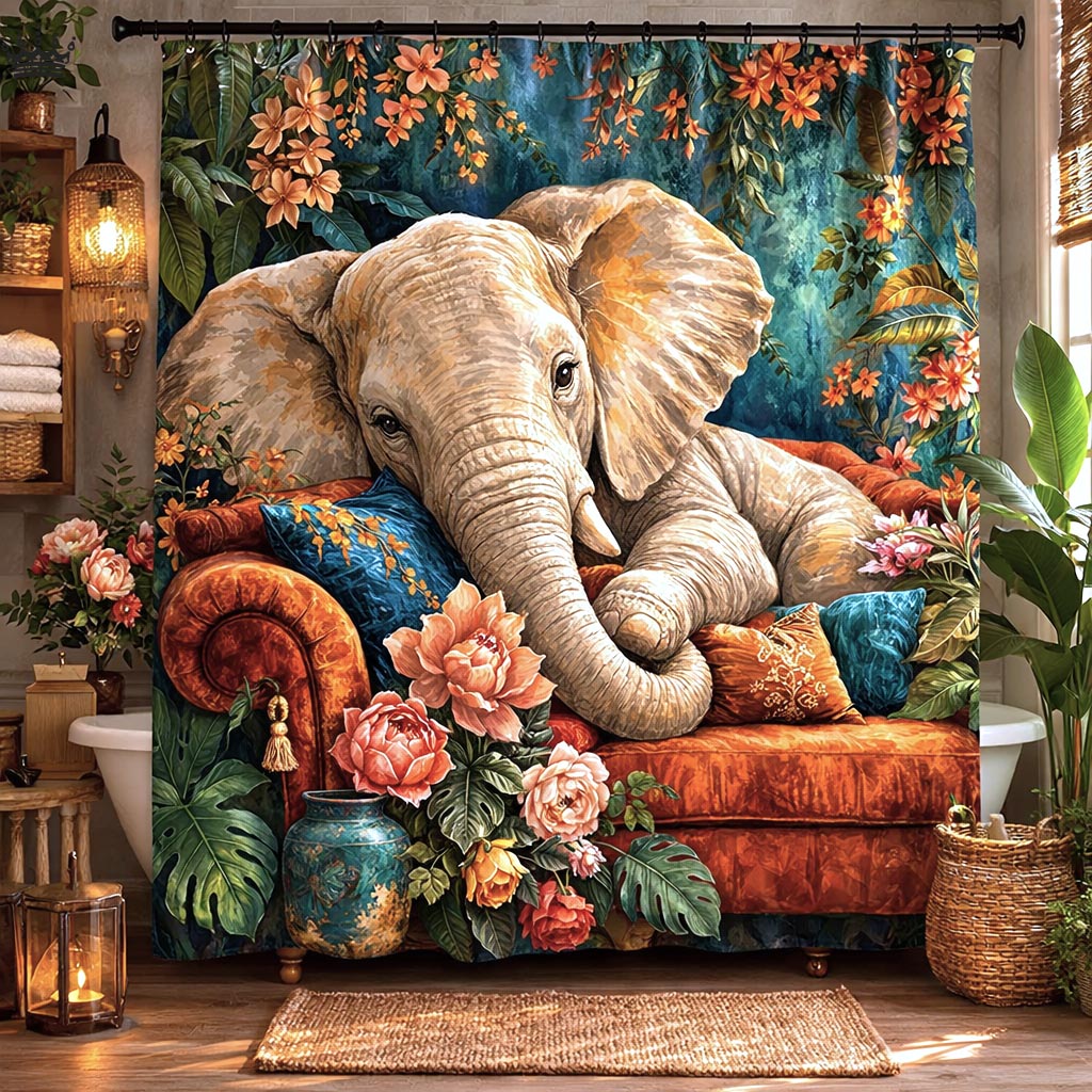 Majestic Elephant Shower Curtain GFTOMA10241