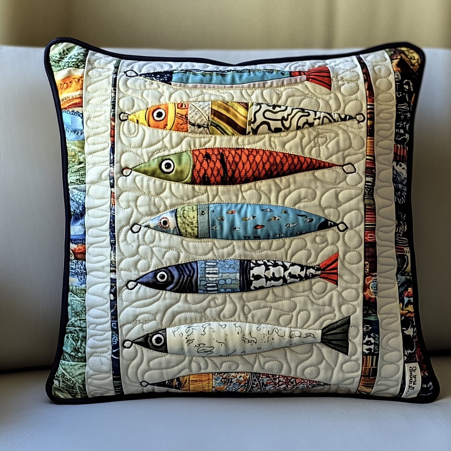 Fishing Delights Quilted Pillow Case GFTOMA1031