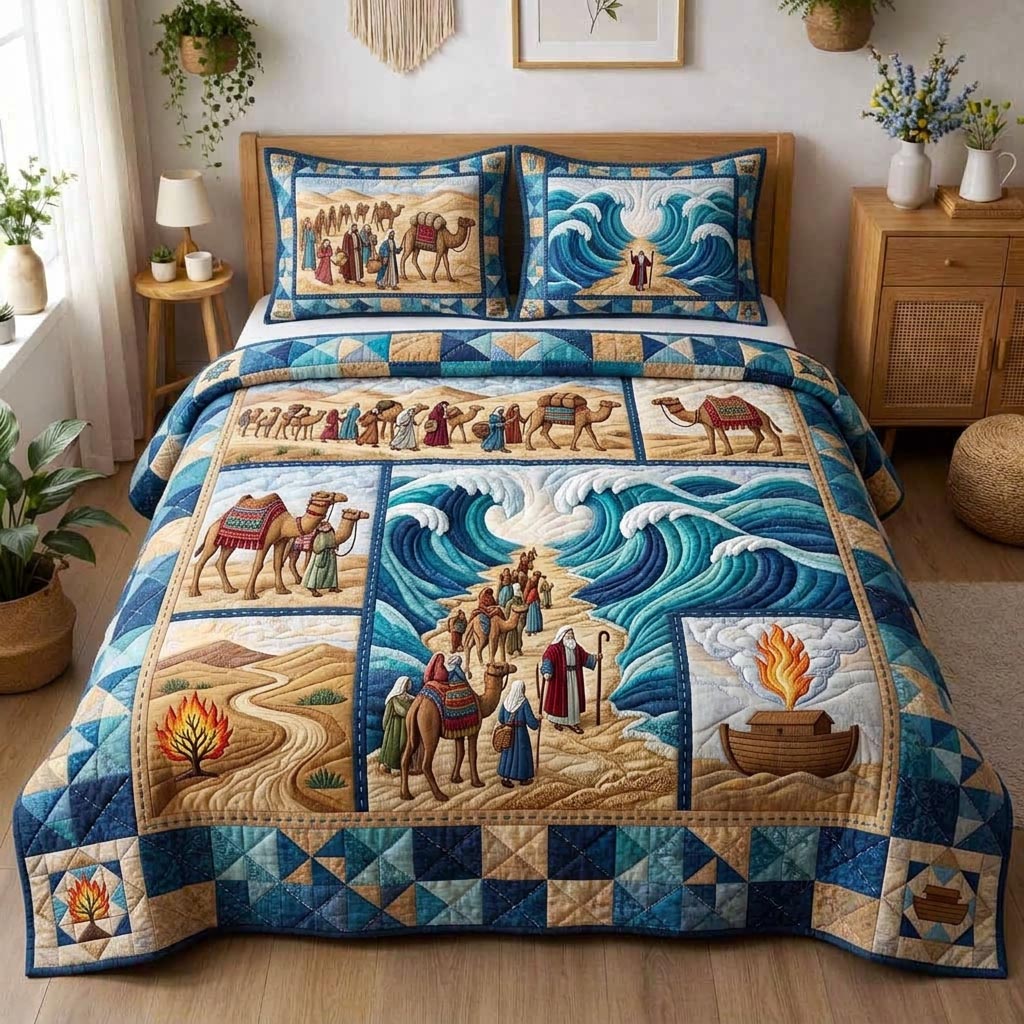 Sacred Pesach 3-Piece Quilted Bedding Set GFTOMA10361