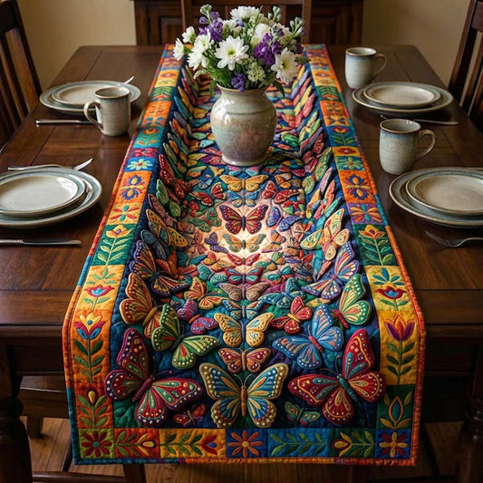 Golden Butterfly Quilted Table Runner GFTOMA10396
