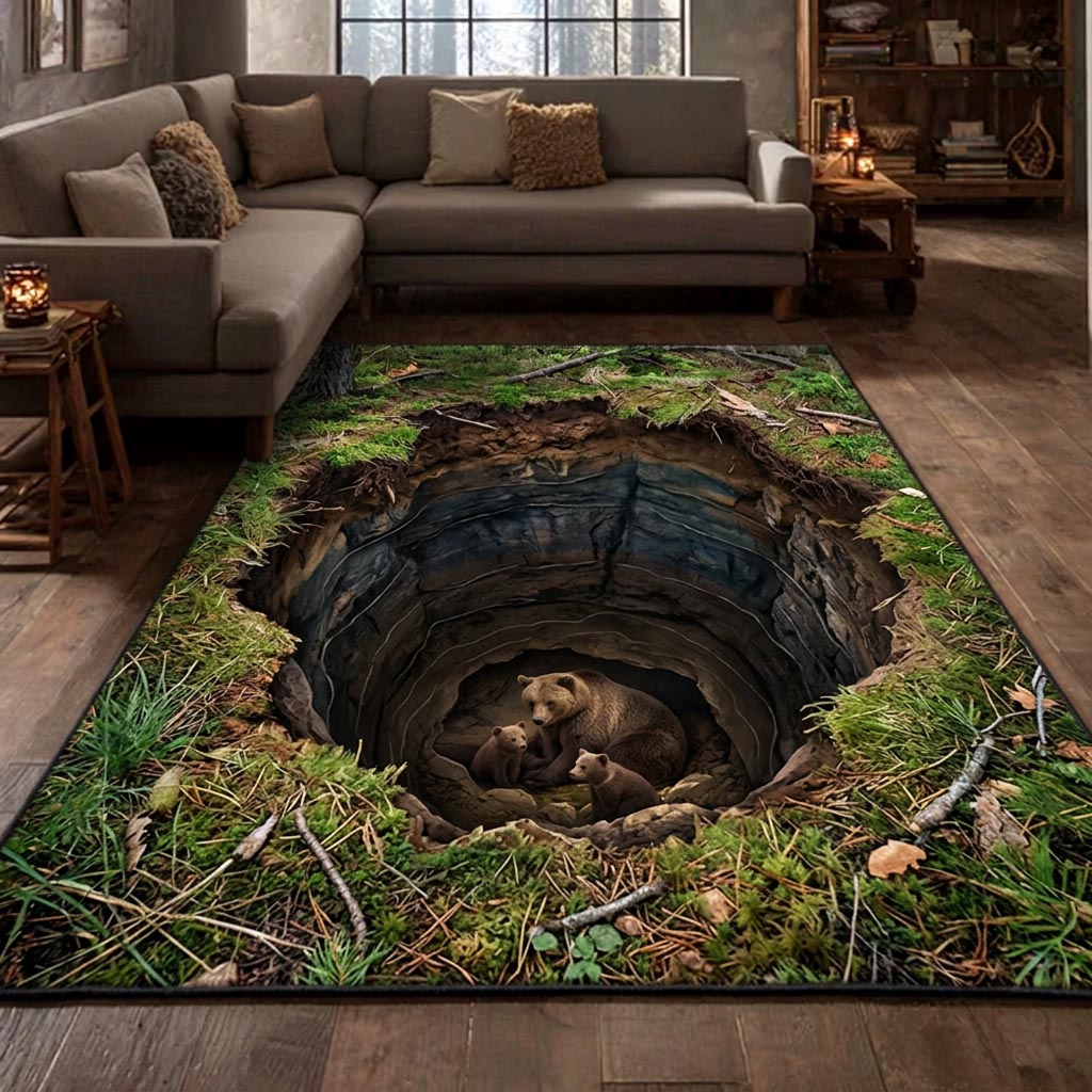 Rustic Bear Area Rug GFTOMA10485