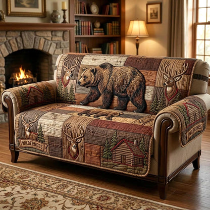 Lodge Bear Quilted Sofa Cover GFTOMA10518
