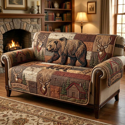 Lodge Bear Quilted Sofa Cover GFTOMA10518