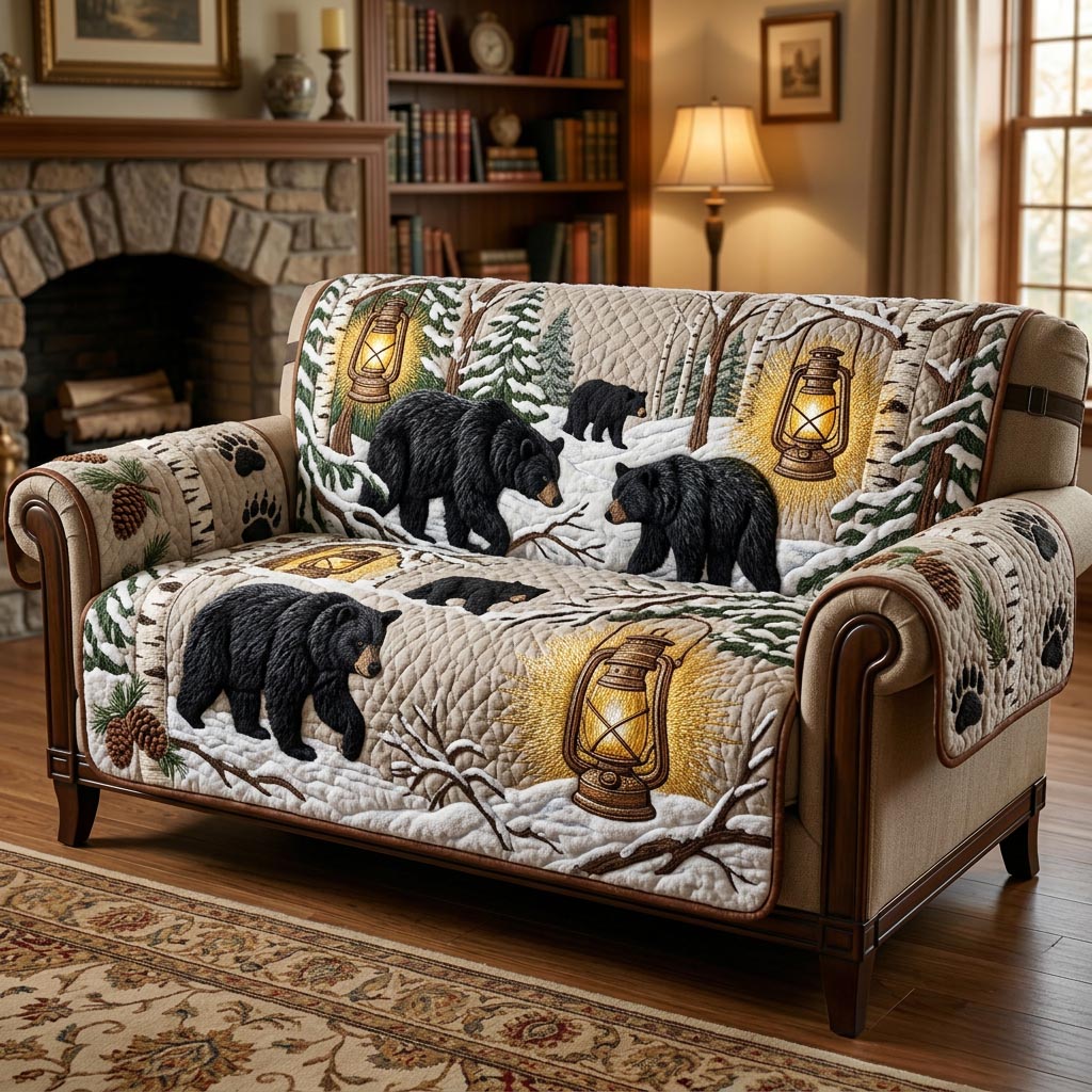 Wilderness Bear Quilted Sofa Cover GFTOMA10520