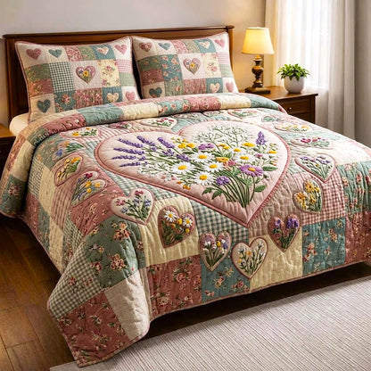 Garden Patchwork 3-Piece Quilted Bedding Set GFTOMA10566