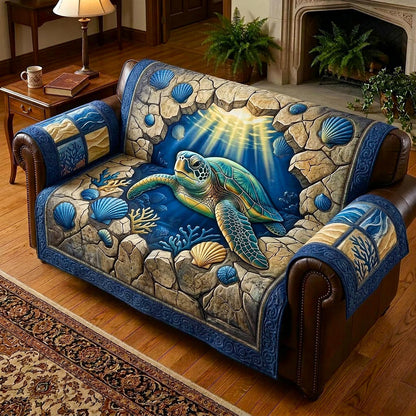 Seashell Calm Quilted Sofa Cover GFTOMA10577