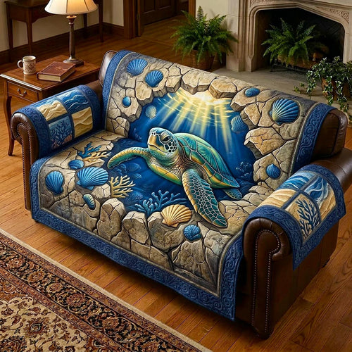 Seashell Calm Quilted Sofa Cover GFTOMA10577