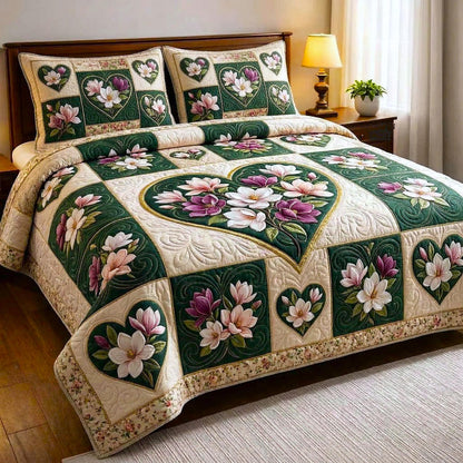 Magnolia Patchwork 3-Piece Quilted Bedding Set GFTOMA10665