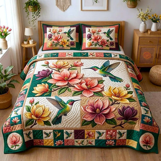 Magnolia Bloom 3-Piece Quilted Bedding Set GFTOMA10666