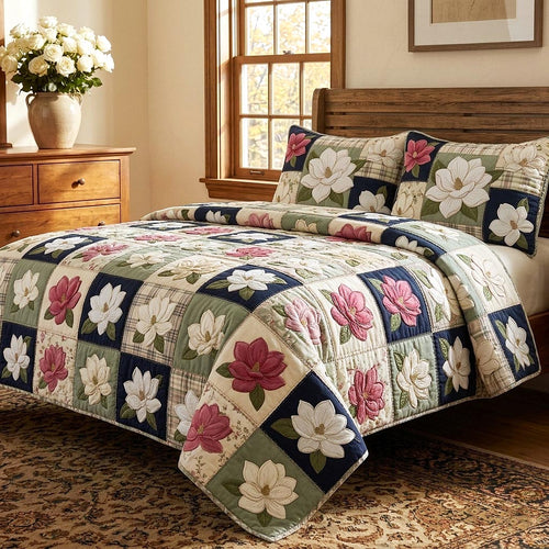 Magnolia Patchwork 3-Piece Quilted Bedding Set GFTOMA10667