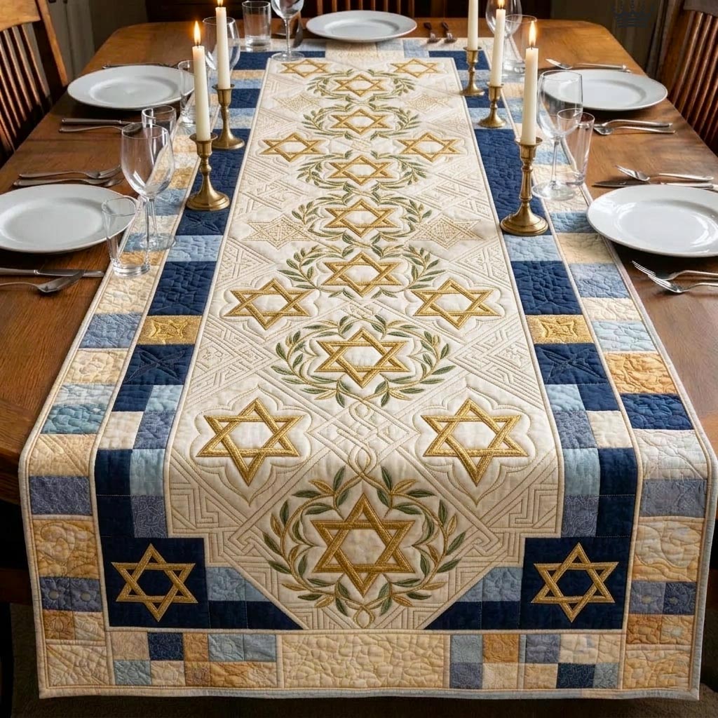 Star Patchwork Quilted Table Runner GFTOMA10669