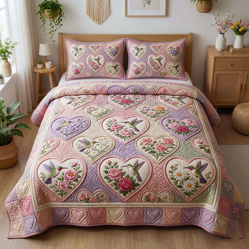 Floral Garden 3-Piece Quilted Bedding Set GFTOMA10703
