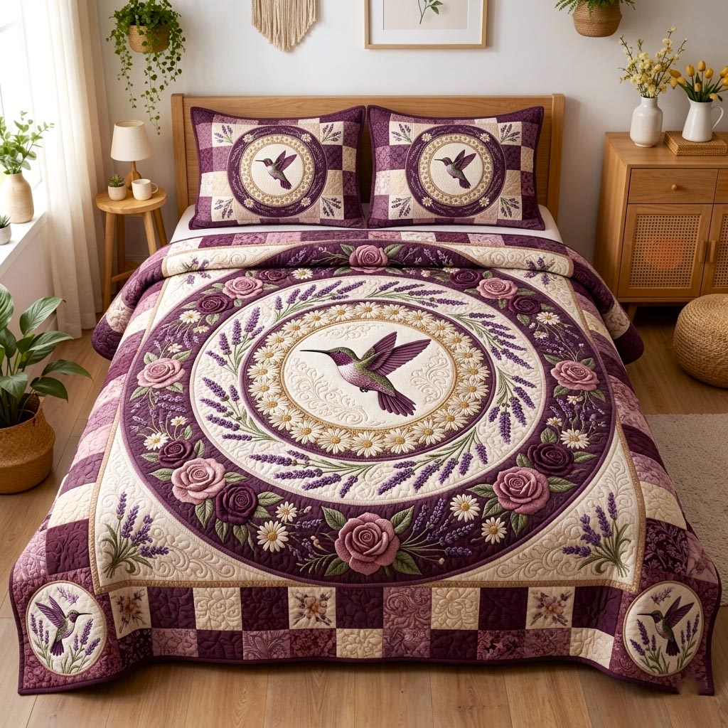 Floral Garden 3-Piece Quilted Bedding Set GFTOMA10707