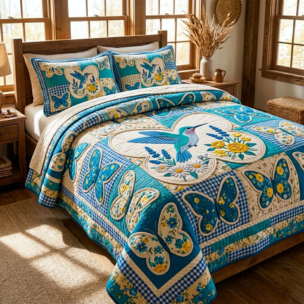 Floral Garden 3-Piece Quilted Bedding Set GFTOMA10708