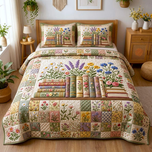 Wildflower Books 3-Piece Quilted Bedding Set GFTOMA10741