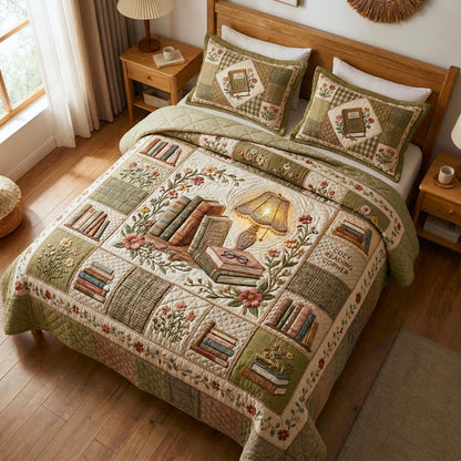 Wildflower Books 3-Piece Quilted Bedding Set GFTOMA10742
