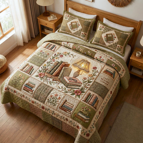 Wildflower Books 3-Piece Quilted Bedding Set GFTOMA10742