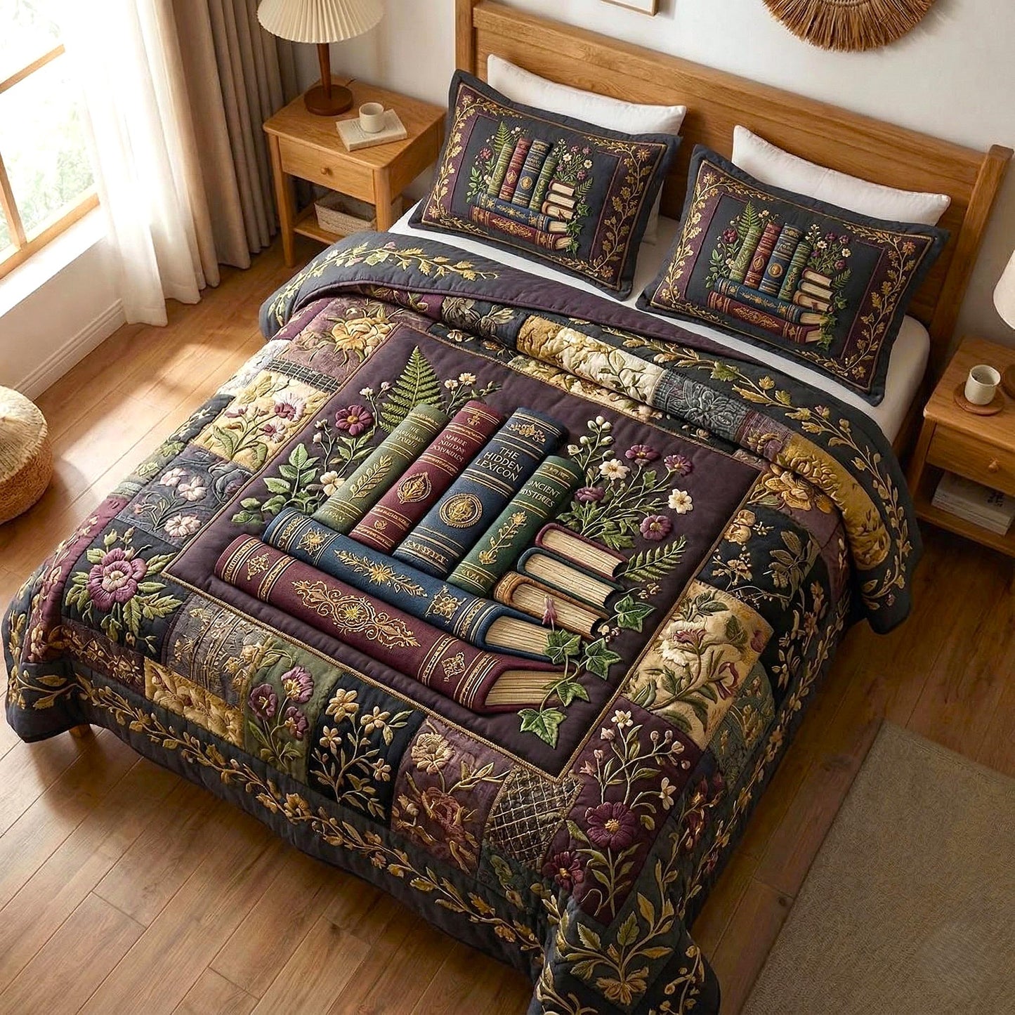 Wildflower Books 3-Piece Quilted Bedding Set GFTOMA10743