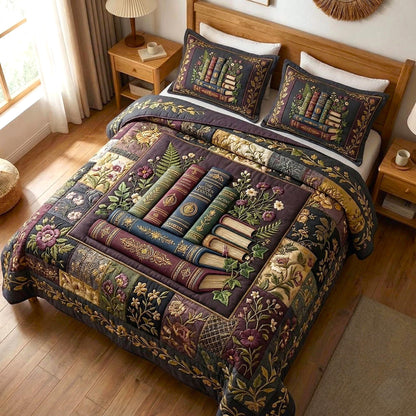 Wildflower Books 3-Piece Quilted Bedding Set GFTOMA10743