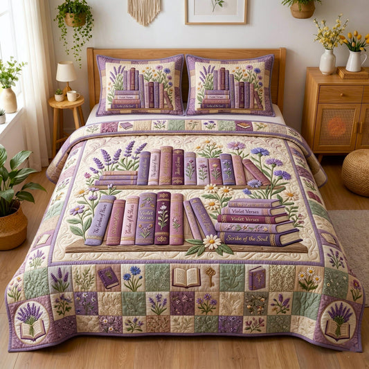 Wildflower Books 3-Piece Quilted Bedding Set GFTOMA10744