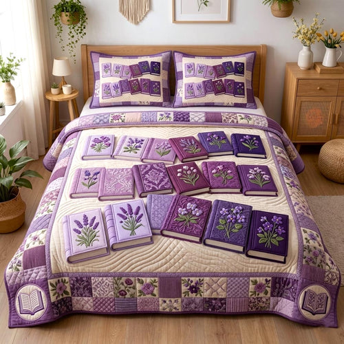 Wildflower Books 3-Piece Quilted Bedding Set GFTOMA10745