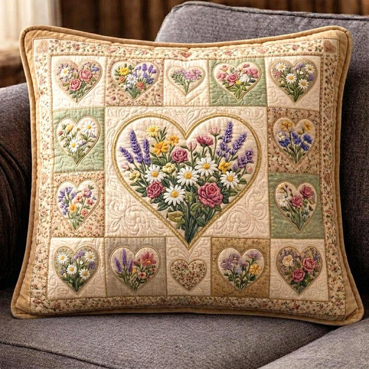 Floral Patchwork Quilted Pillow Case GFTOMA10747