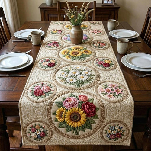 Garden Floral Quilted Table Runner GFTOMA10793