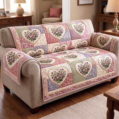 Patchwork Bloom Quilted Sofa Cover GFTOMA10796C2