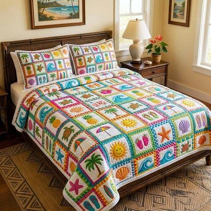 Coastal Escape 3-Piece Quilted Bedding Set GFTOMA10829