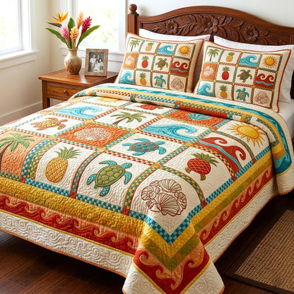 Paradise Vibes 3-Piece Quilted Bedding Set GFTOMA10830