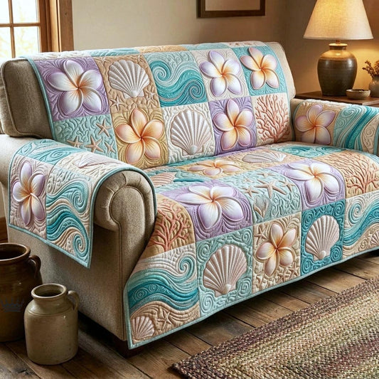 Plumeria Garden Quilted Sofa Cover GFTOMA10885
