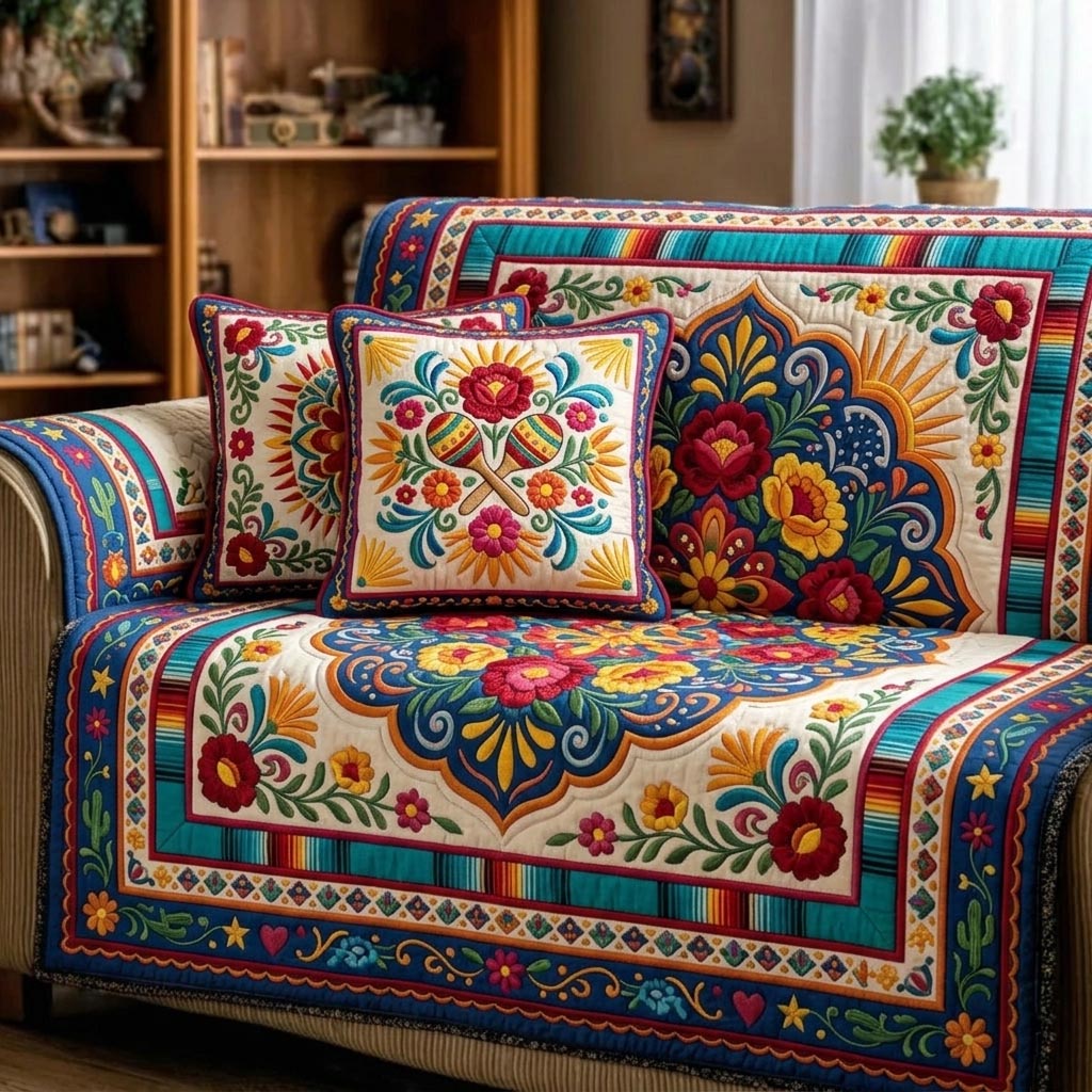 Cinco Fiesta Quilted Sofa Cover GFTOMA10891
