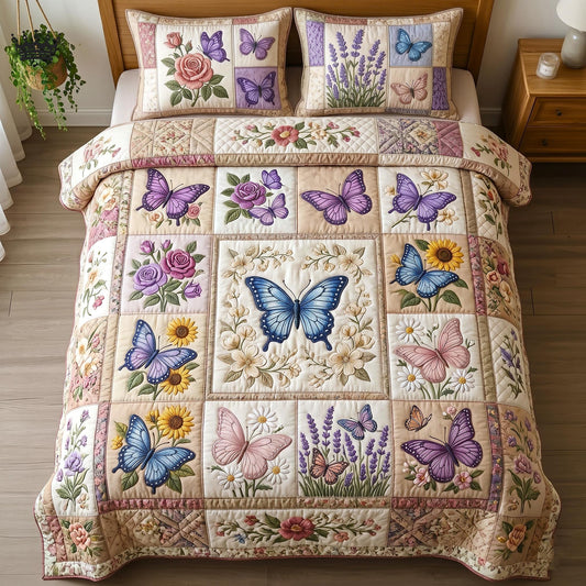 Flutter Wings 3-Piece Quilted Bedding Set GFTOMA11023