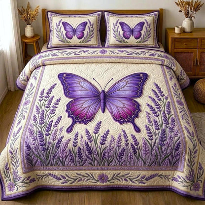 Butterfly Dream 3-Piece Quilted Bedding Set GFTOMA11025