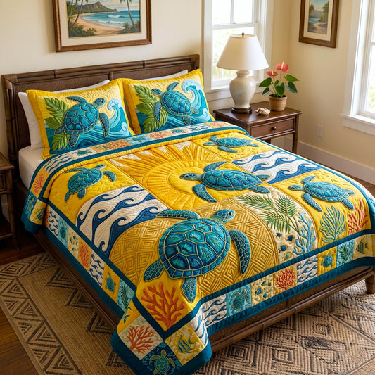 Turtle Spirit 3-Piece Quilted Bedding Set GFTOMA11054