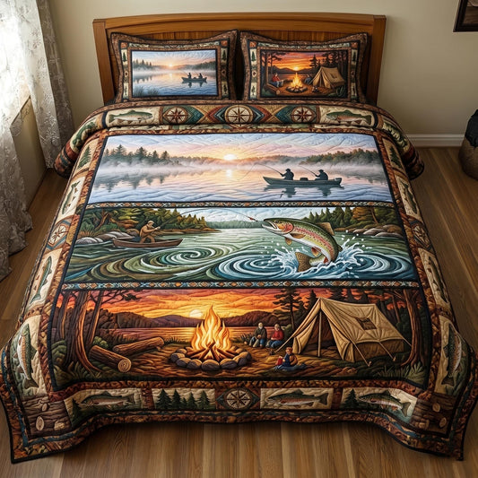 Lake Angler 3-Piece Quilted Bedding Set GFTOMA11096