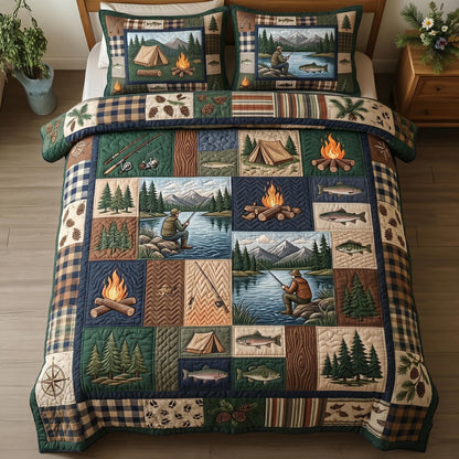 Lake Angler 3-Piece Quilted Bedding Set GFTOMA11098