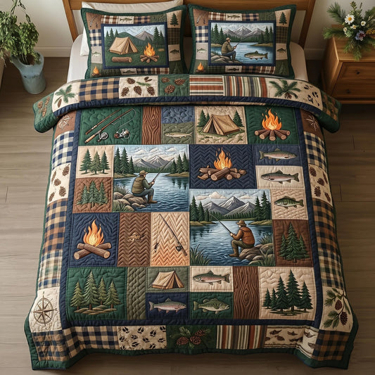 Lake Angler 3-Piece Quilted Bedding Set GFTOMA11098