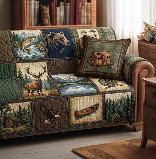 Lake Angler Quilted Sofa Cover GFTOMA11104