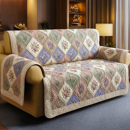 Floral Patchwork Quilted Sofa Cover GFTOMA11108
